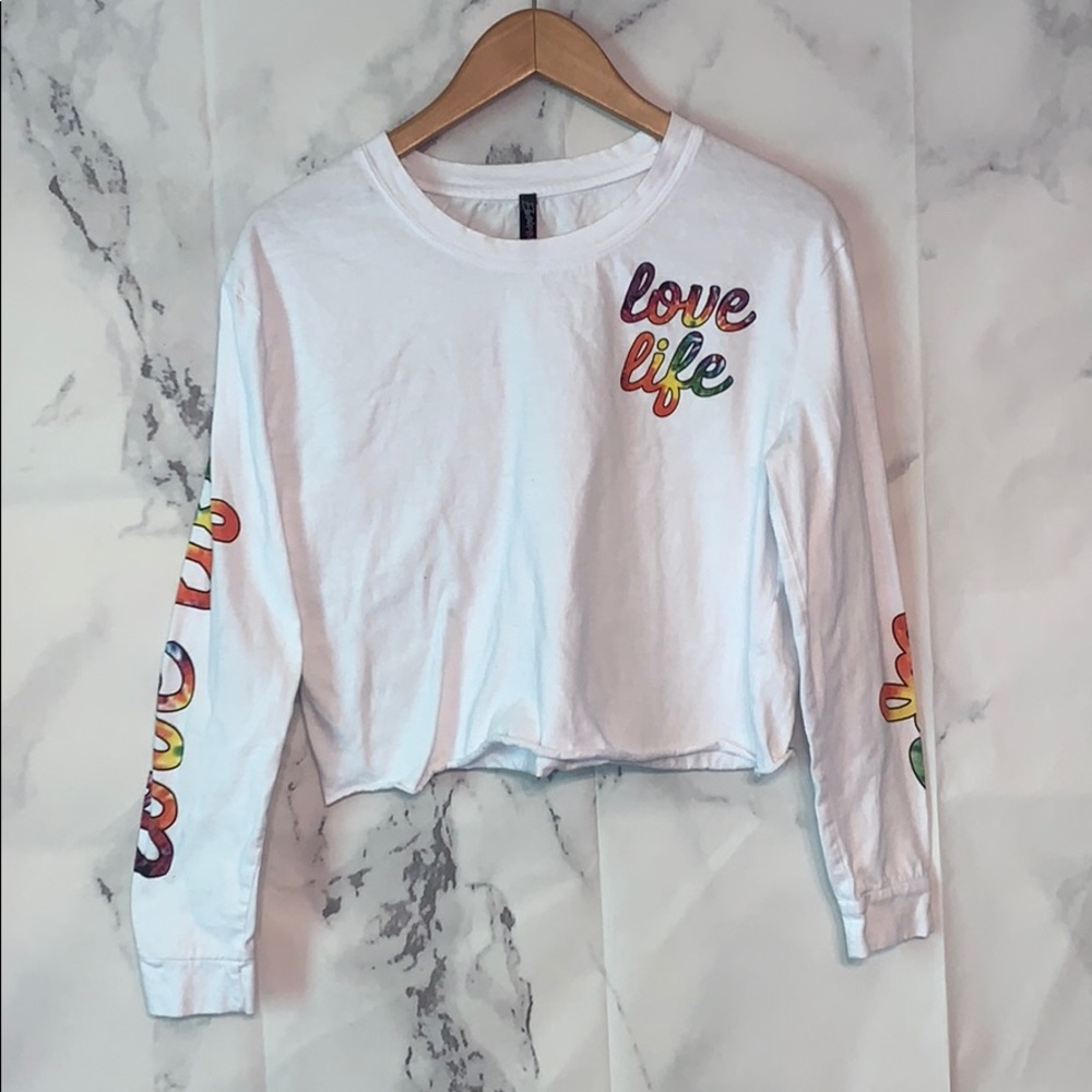 Electric Pink Cropped Long Sleeve Shirt